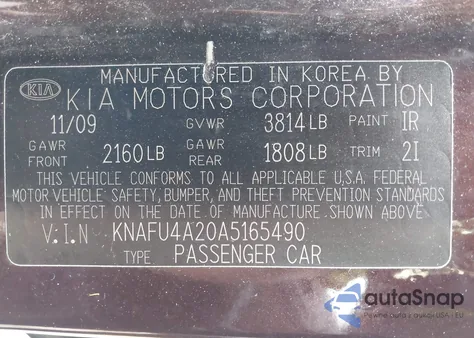 2010 Kia Forte Ex from USA, damaged, VIN KNAFU4A20A5165490